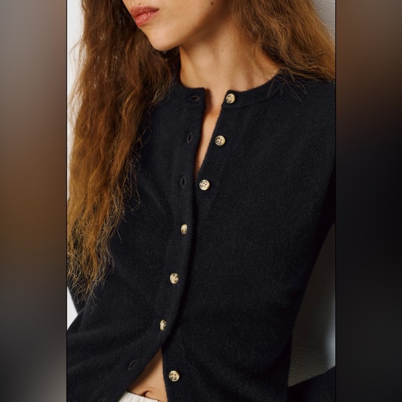 Reformation Farren Cashmere Crew Cardigan - Picture 2 of 6